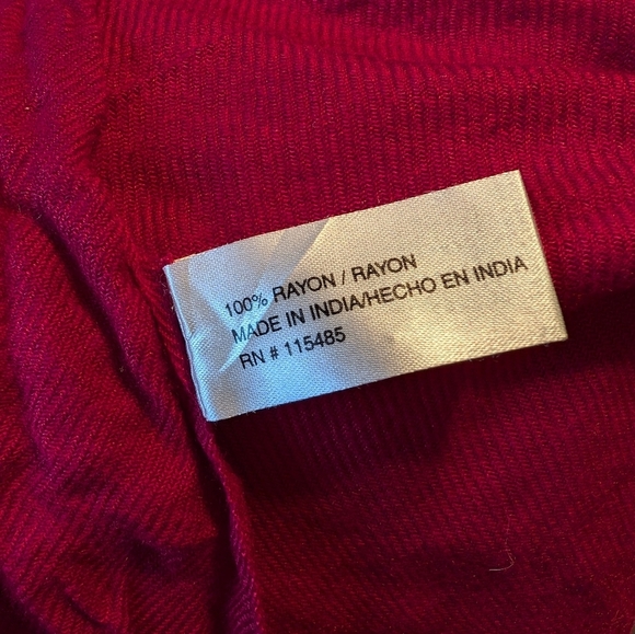 RED Modal Rectangle Blanket Scarf Extra Long - Picture 6 of 9